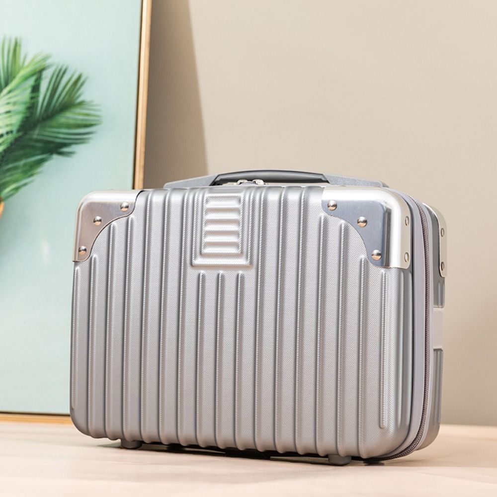Металлический угловой дорожный чемодан 14 дюймов, дорожный чемодан, лидер продаж, косметичка для женщин