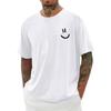 Mens Short Sleeve Graphic Tee Funny Smile Crew Neck T Shirts Loose Fit Summer Shirts