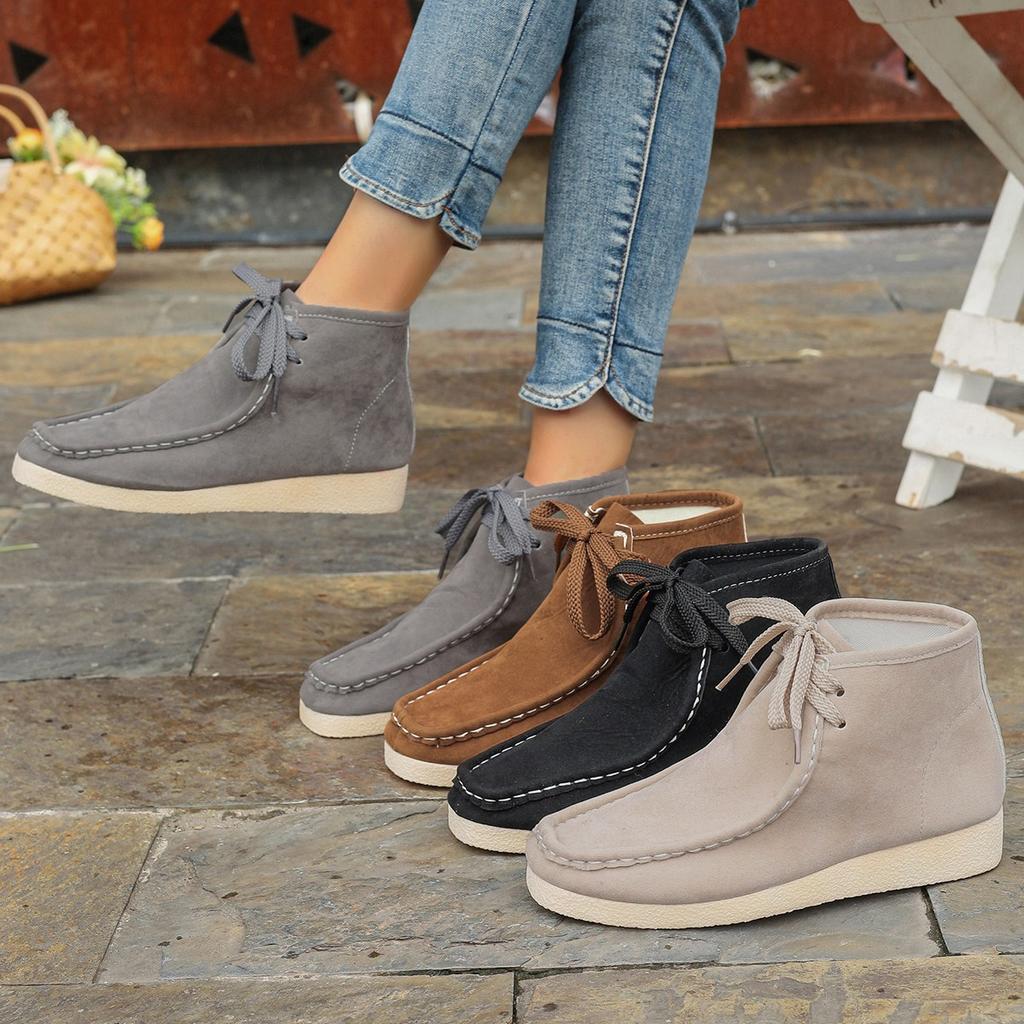 Ankle Boots Ladies Fashion Women Boots Flats Comfortable Shoes Autumn High Top Booties Female Casual Shoes Woman