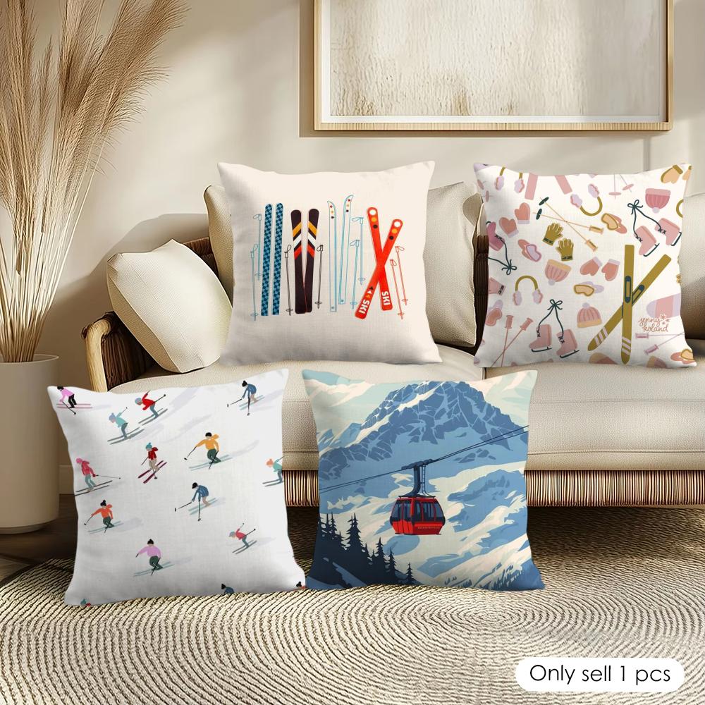 Ski Resort Prop Cushion Cover Pillowcase Ultra Soft Skin Friendly Fabric Cloud Like Comfort Concealed Zipper