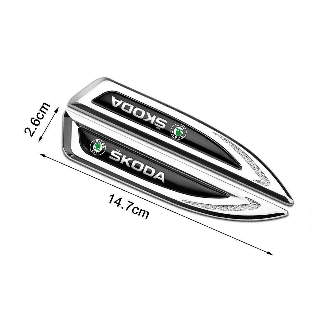 Car Sticker 2025 New 2Pcs Car Styling Metal Side Fender Knife Badge Stickers Accessories For Skoda Octavia Rapid Fabia A7 Superb
