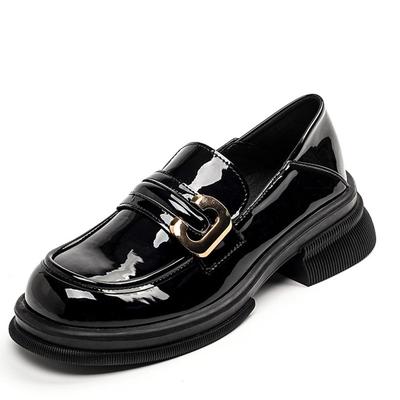 Мода Мягкая кожа Весна 2024 Офисные женские повседневные кроссовки на толстой подошве Повседневная трендовая женская обувь Студенческая классическая женская обувь Лоферы