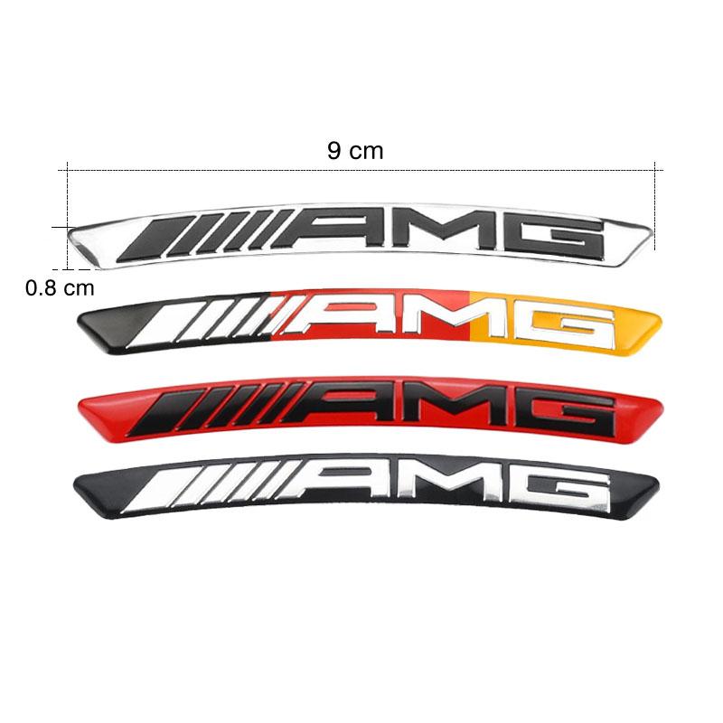 GMO3 4Pcs Car Tire Contour Stickers Metal Decorative Accessories For Mercedes Benz AMG W177 W176 X166 X167 C257 C218 X253 C118 C117
