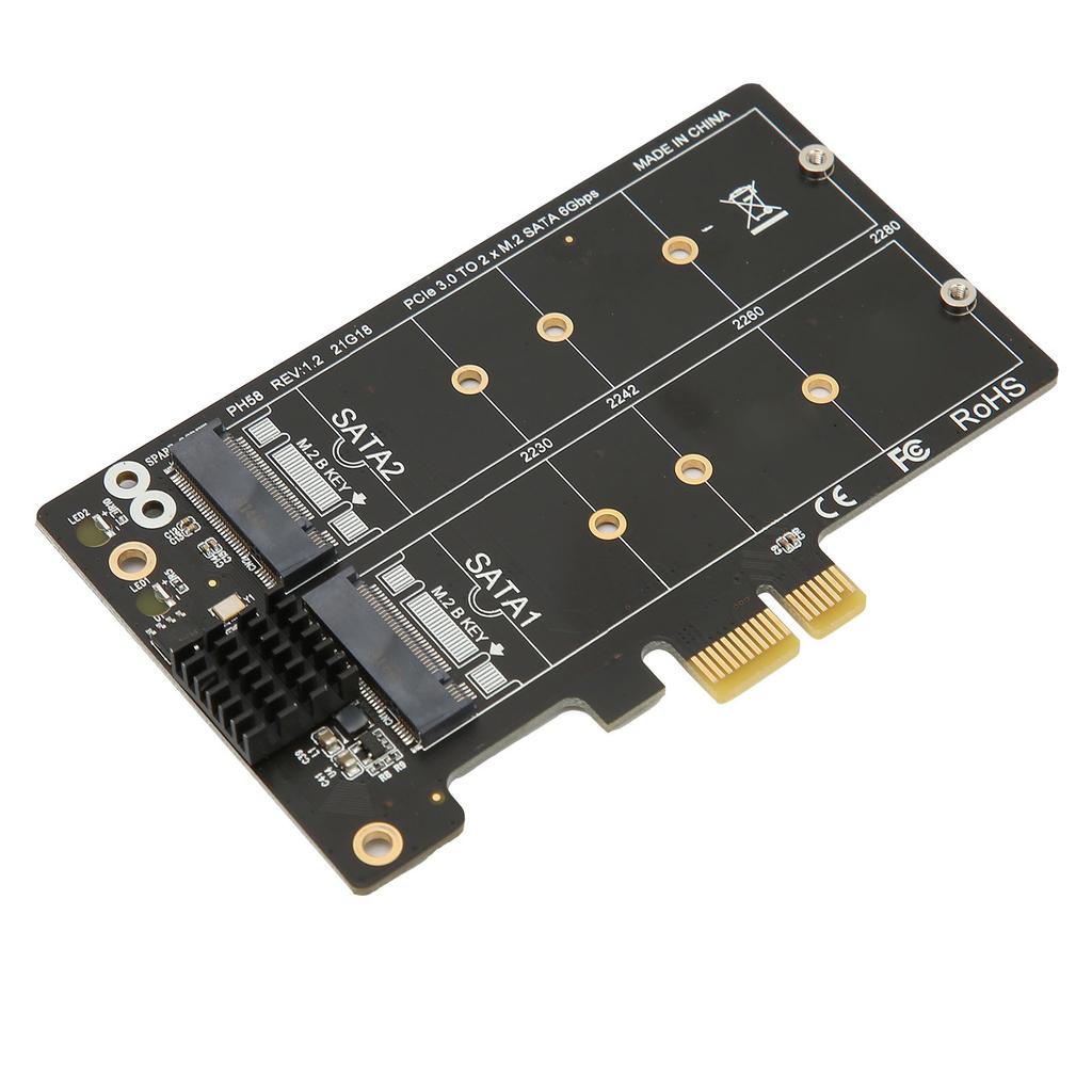 Adapter Card M.2 SATA To PCIE Dual Disk Array Card Transmission Stability Expansion Card