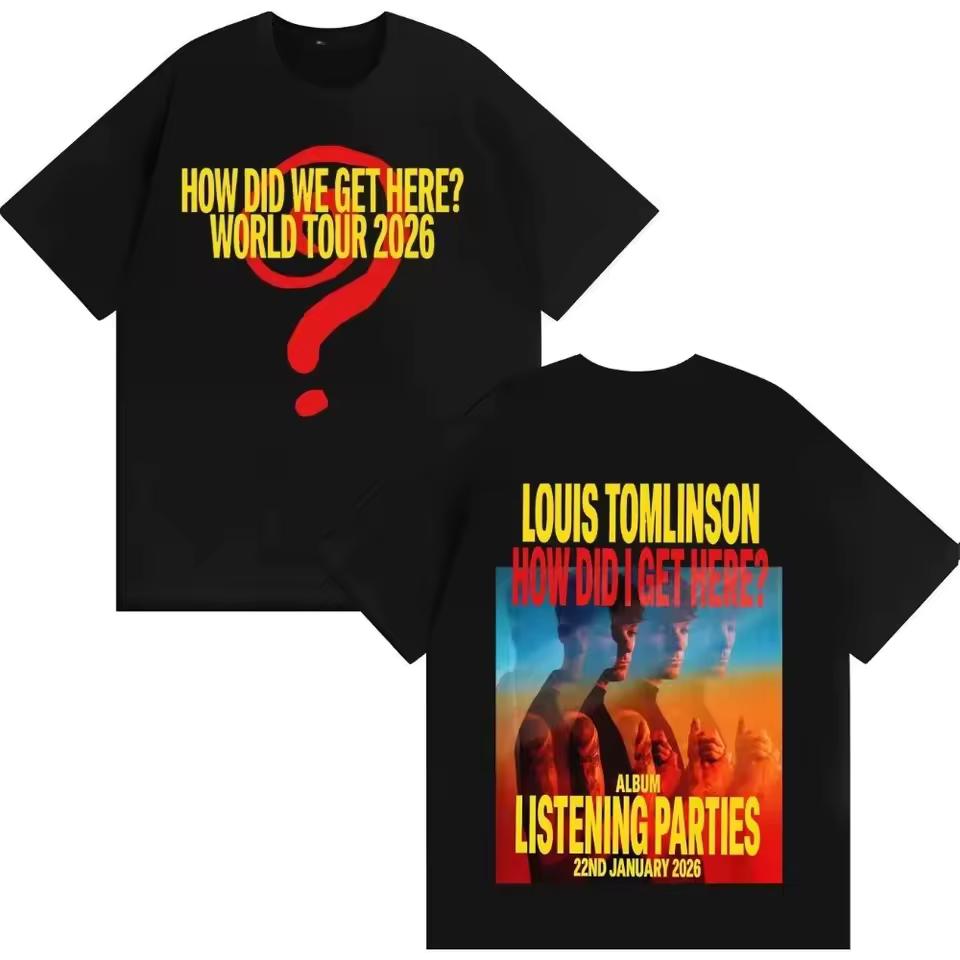 Louis Tomlinson's "Lemonade" "How I Came Here" Gothic Style 2026 T-shirt Couple Loose Streetwear Top men clothing