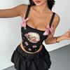 Уличные сексуальные бретельки, подтяжки на шее, горячие девушки, талия с принтом «рыбьи кости», жилет в европейском и американском стиле