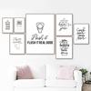 Funny Quote Toilet Paper Brush Teeth Bathtub Wall Art Canvas Painting Nordic Posters And Prints Wall Pictures For Bathroom Decor
