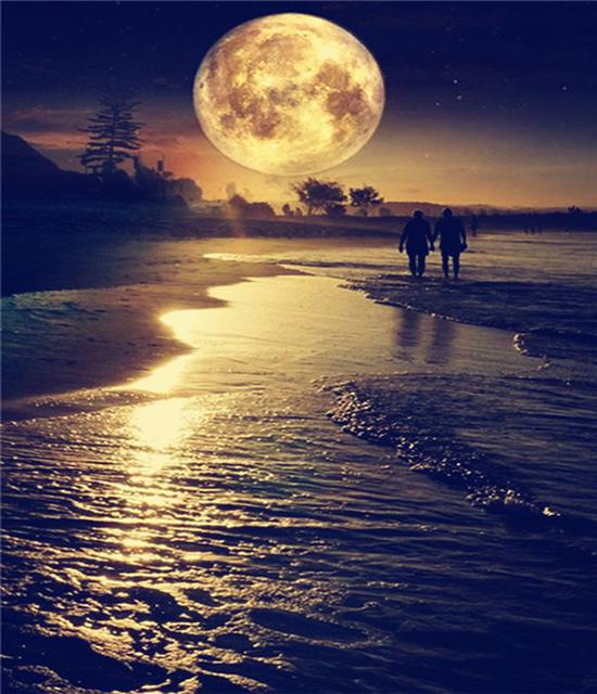 RUOPOTY Paint By Numbers Moon Wall Art Unique Gift DIY Frame Hand Painted Picture By Numbers Landscape For Living Room