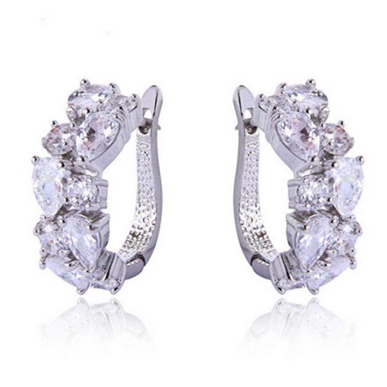 Женские разноцветные серьги-капли с круглыми подвесками и кубическим цирконием ADM