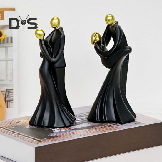 Dancing Couple Statue Resin Abstract Couple Ornament Desktop Hugging Couple Sculpture for Bedroom Living Room Decor Wedding Gift
