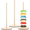 3 Pcs Donut Holder Display Stand Sweets Bar Treat Food for Party Wooden Travel Doughnuts