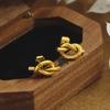 Elegant Titanium Steel Knot Earrings: Retro Yet Fashionable 18K Gold, Non-Fading. Perfect Gift for Any Occasion.