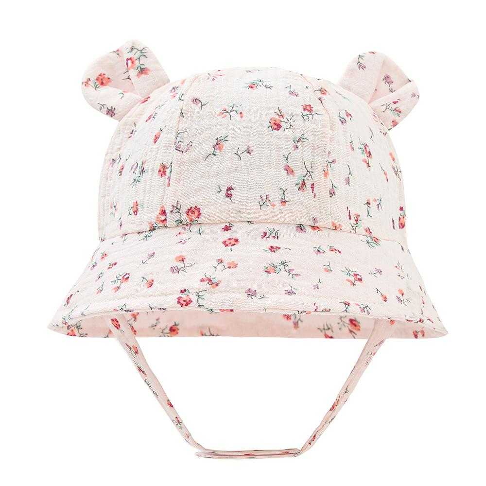 Newborn Boys Girls Bucket Hat Summer Kids Toddler Panama Cap 0 to 12 Months Soft Cotton Baby Sun Hat With Ears Cute Bunny