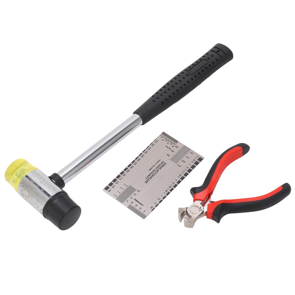 Guitar Hammer Plier String Action Ruler Gauge Set Robust Metal Guitar Repairing Maintenance Tool Kit