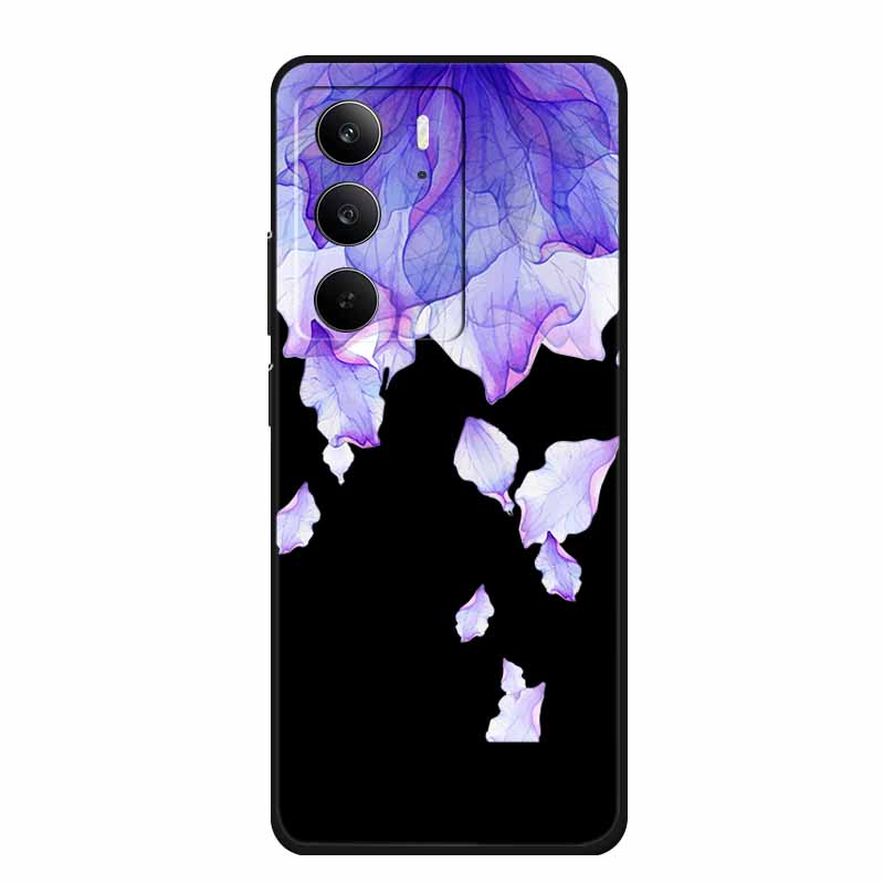 Для Realme Narzo 80 Lite 5G Чехол Narzo80 Lite Чехол Мультяшный Кот ТПУ Черный Силикон Мягкий Чехол для Телефона Для Realme Narzo 80Lite Funda