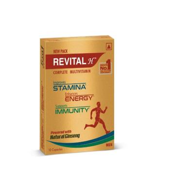 Revital H Men Multivitamin с кальцием, цинком и женьшенем для иммунитета, крепких костей и энергии