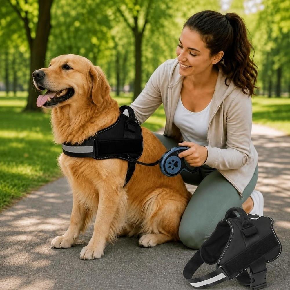 Reflective Strips Chest Harness Nylon Material Pet Harness Vest Style Dog Harness Outdoor Walking