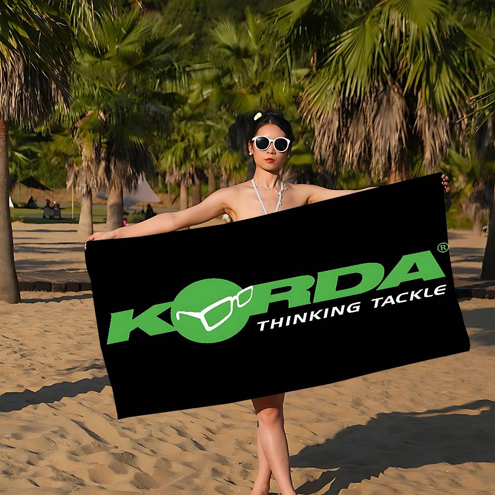 K-Korda Fishing Логотип Микрофибра Печатное Пляжное Полотенце Альпинизм Йога Пляж Плавание Бег Впитывающее Мягкое Полотенце