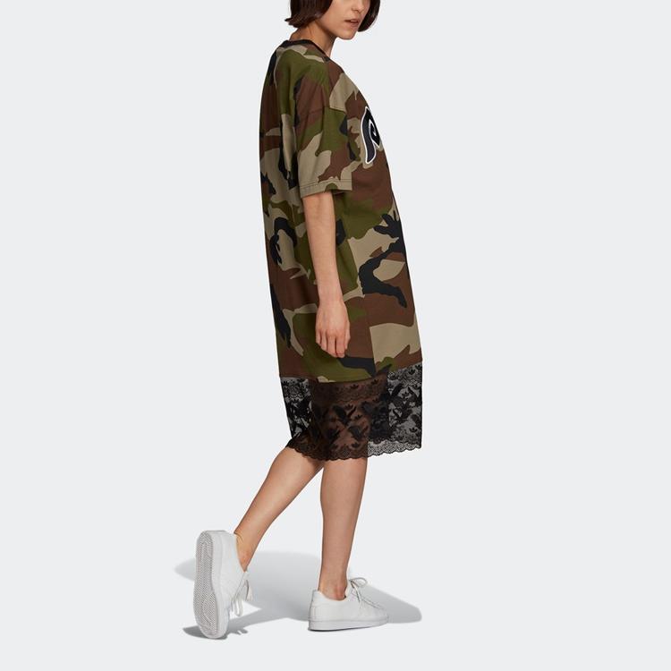 adidas Originals x Только сухая чистка Платье с коротким рукавом Женское Оливково-зеленый H59016