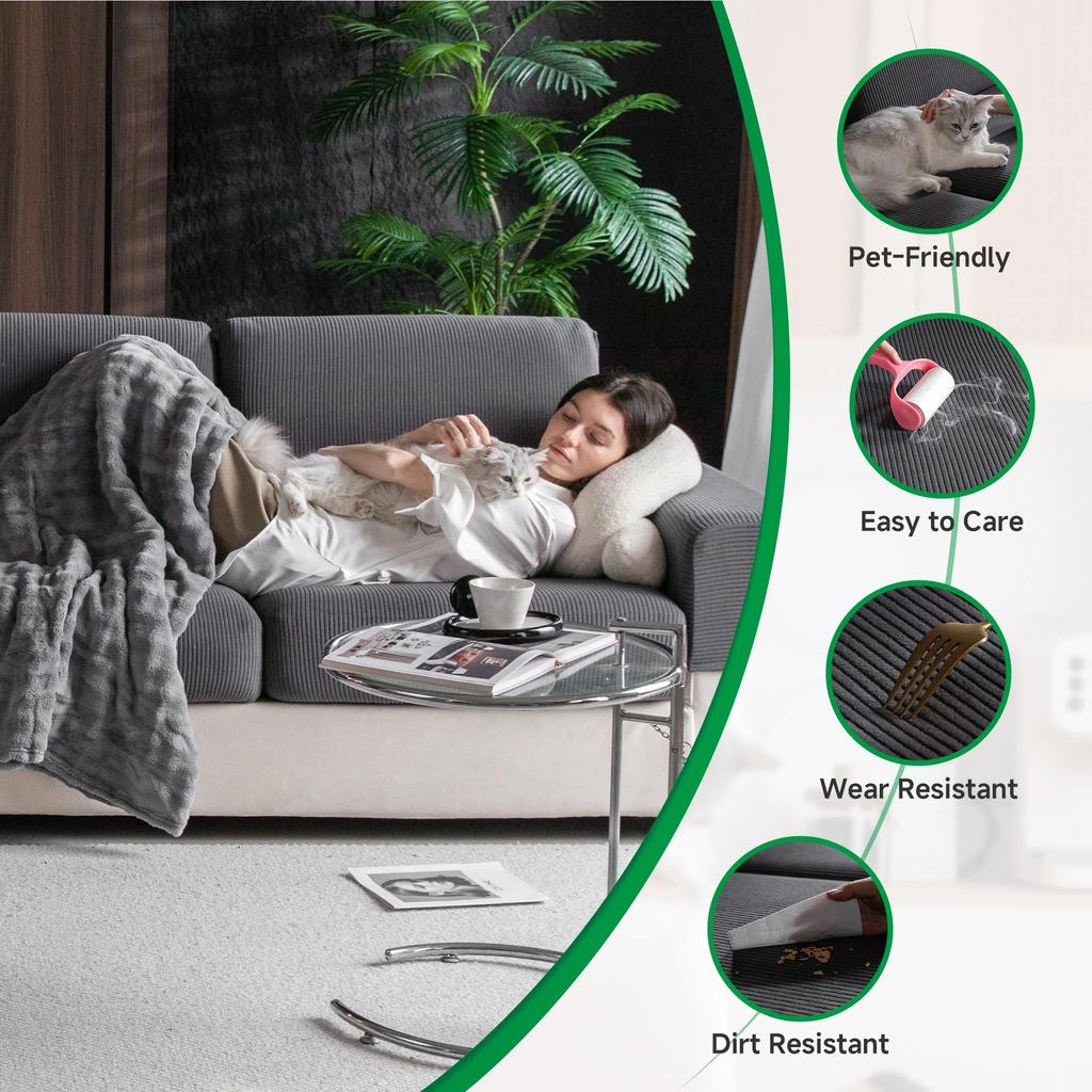 1Pc Jacquard Sofa Cover Anti-Dirty Elastic Scratch-Resistant Couch Cover For Living Room 1 2 3 4 Seater L Shaped Full Set