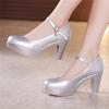 Block Heel Platform Pumps Women Shoes Black High Heels Shoes Ladies Elegant Office Shoes White Red Wedding Party Shoes Size33-43