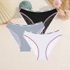 FINETOO 3Pcs Lace Hollow Out Panties Cotton Letter Print Briefs Girl Sexy Fashion Striped Solid Panty Girls' Breathable Lingerie