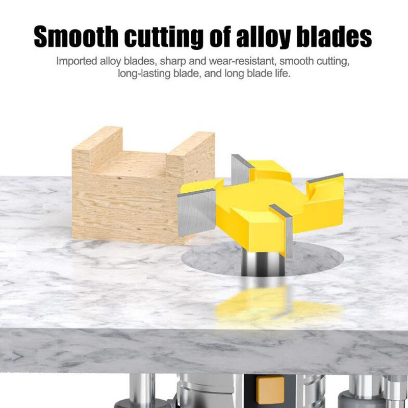 Четырехточечная фреза T-Cutter Sole Clearing Фреза для прорезки пазов Четырехточечная фреза для прорезки пазов Инструменты для деревообработки 8 мм 1/2 дюйма Хвостовик 12 мм