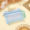 Transparent Mesh Bag Makeup Bag Fashionable And Portable Square Black Mesh Bag Flat Style Toiletry Storage Bag