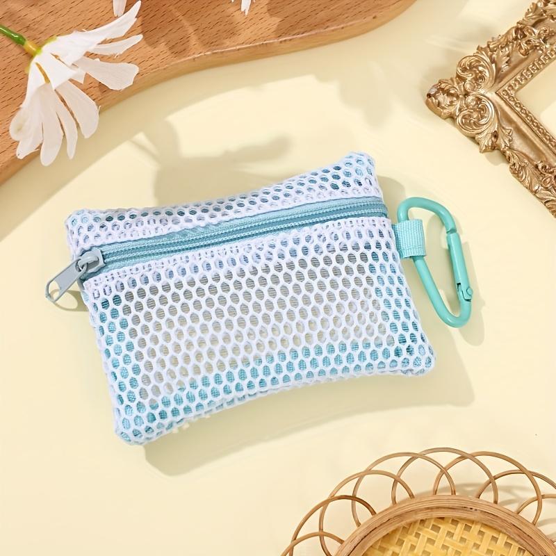 Transparent Mesh Bag Makeup Bag Fashionable And Portable Square Black Mesh Bag Flat Style Toiletry Storage Bag