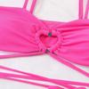 Swimsuit Women's Split Three Piece Set Solid Color Hollow Out Lace Up Sexy Bikini Sets