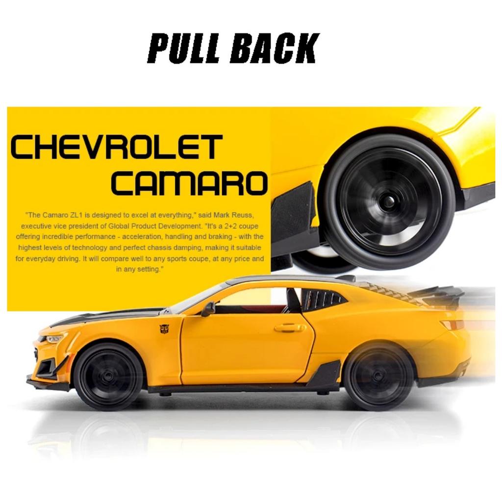 1/24 Scale Chevrolet Camaro Alloy Sports Car Model Diecast Simulation Model Collection Hobbies Decoration Boutique Ornament Gift for Boyfriend