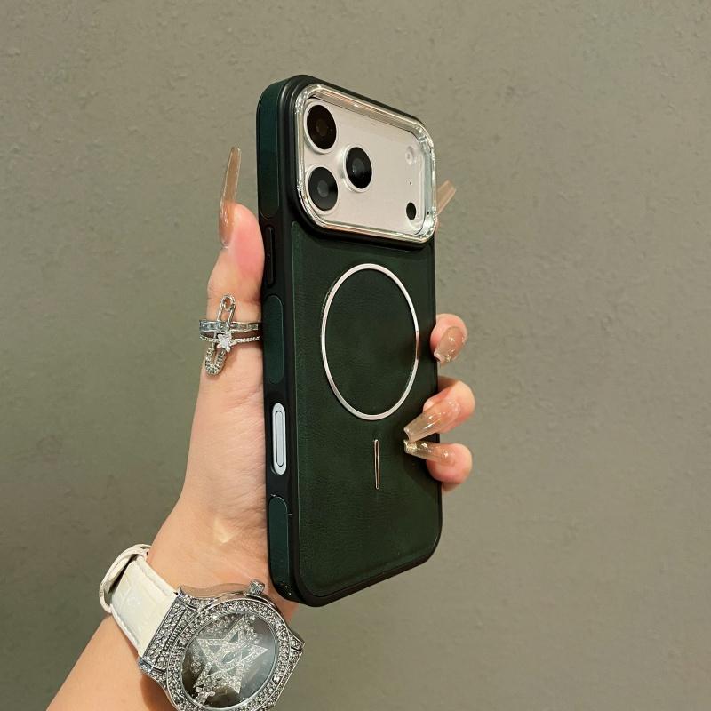 Деловой кожаный чехол-защита Defender For Magsafe для iPhone 17 16 15 14 13 12 Pro Max, с поддержкой беспроводной зарядки, магнитный, прочный бампер