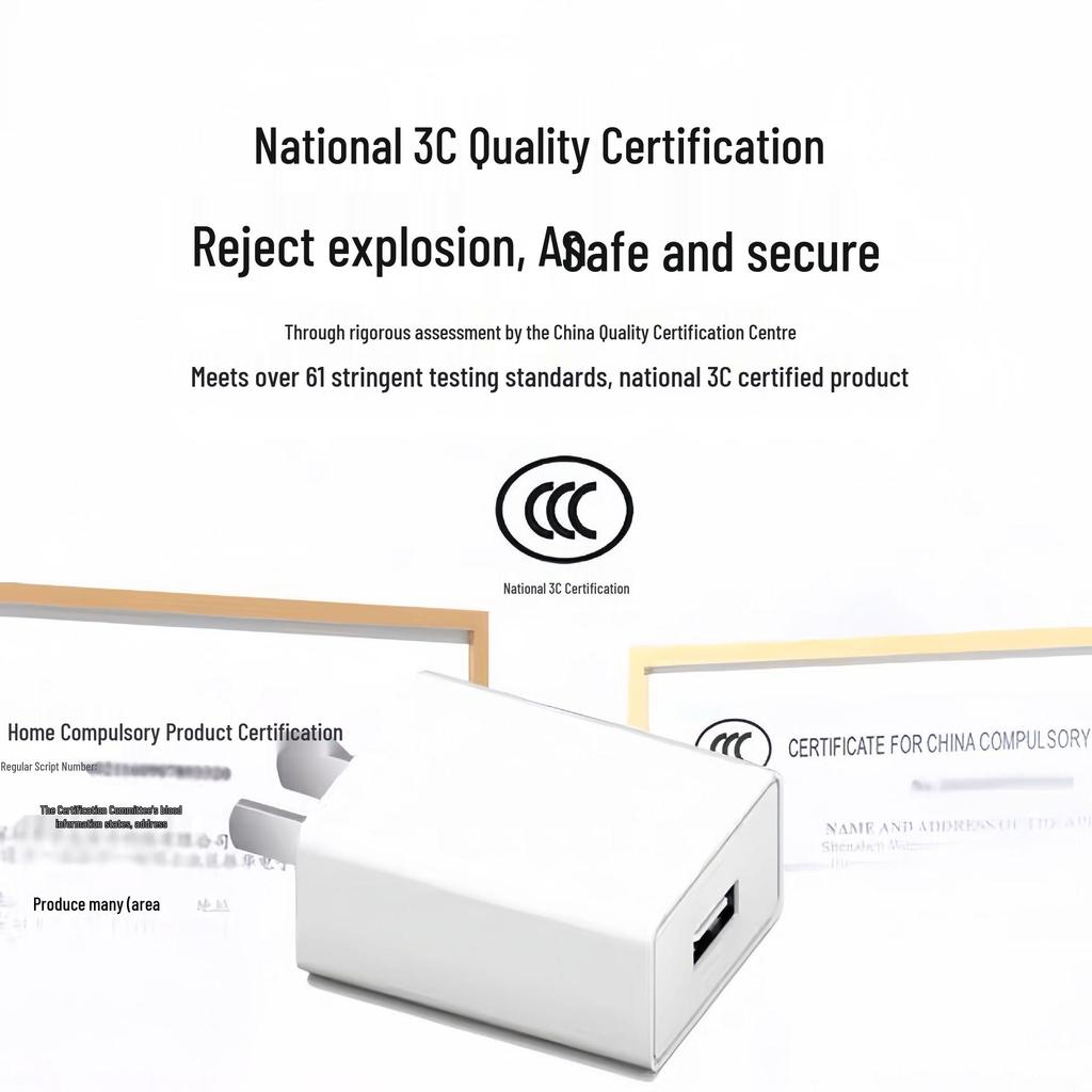 USB-зарядное устройство 5 В 2 А, сертифицировано 3C для планшетов и телефонов Android