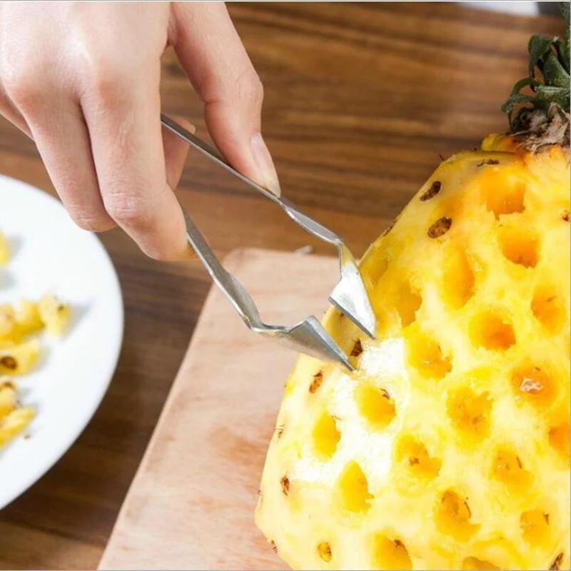 Portable Pineapple Peeler Stainless Steel Pineapple Cutter Corer Clip Ananas Pineapple Slicer for Fruit Salad Kitchen Gadget