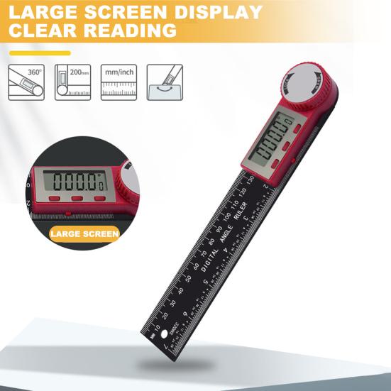 Угловая линейка, измерительный инструмент, цифровой дисплей, легко читаемый, высокая точность, многоцелевой прецизионный измерительный инструмент для измерения угла