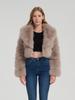 European and American women's clothing autumn and winter artificial fur short coat women's clothing top splicing Mao Mao thermal jacket