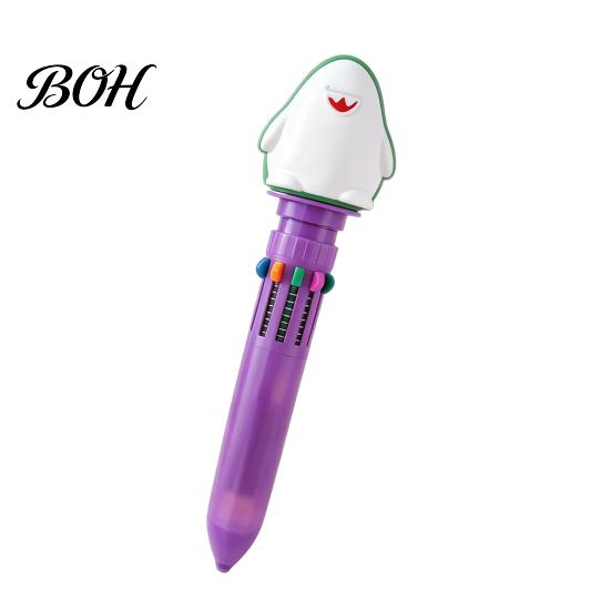 Cute Cartoon Pens for Kids 10 in 1 Ballpoint Pen, Multicolor Press Retractable Pens, Creative with Avatar Toppers Smooth Writing Stationery