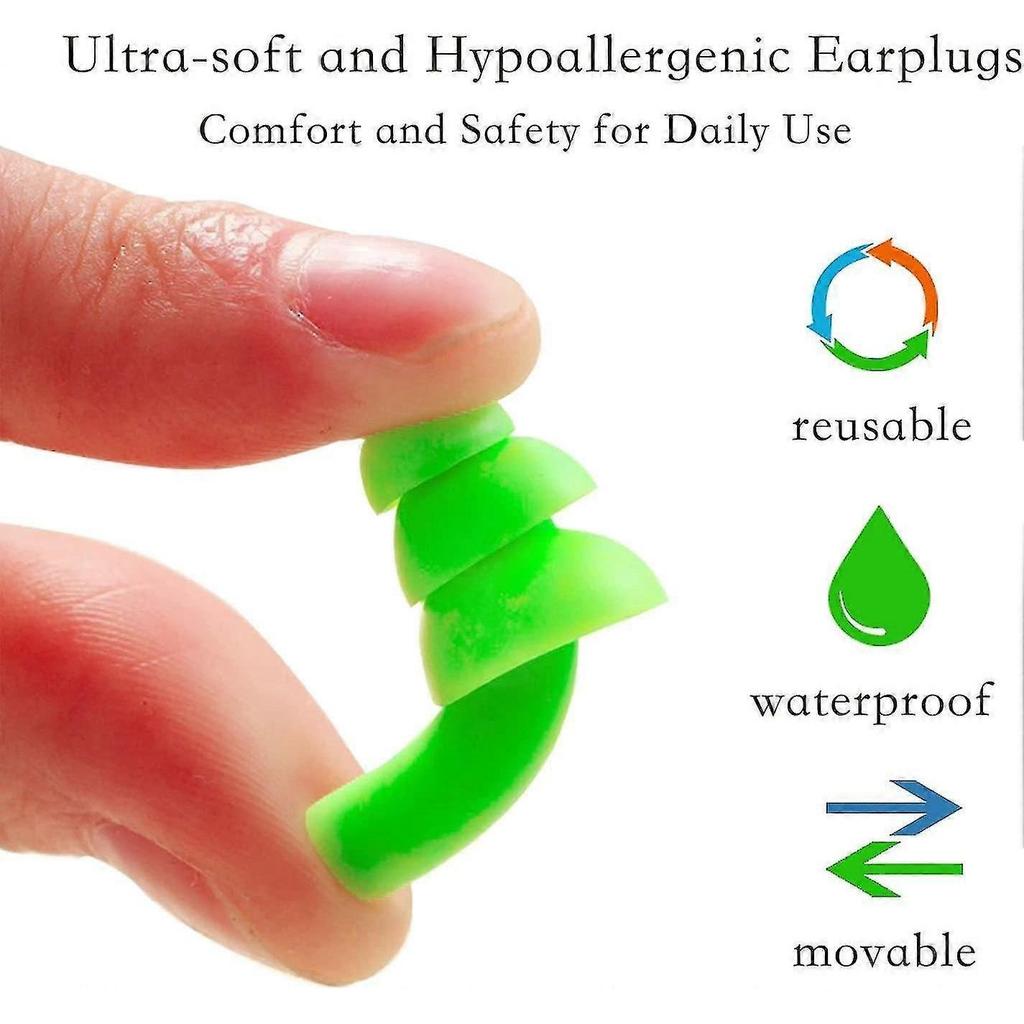 Silicone Earplugs For Sleeping, 10 Pairs Gift Reusable Ear Plugs For