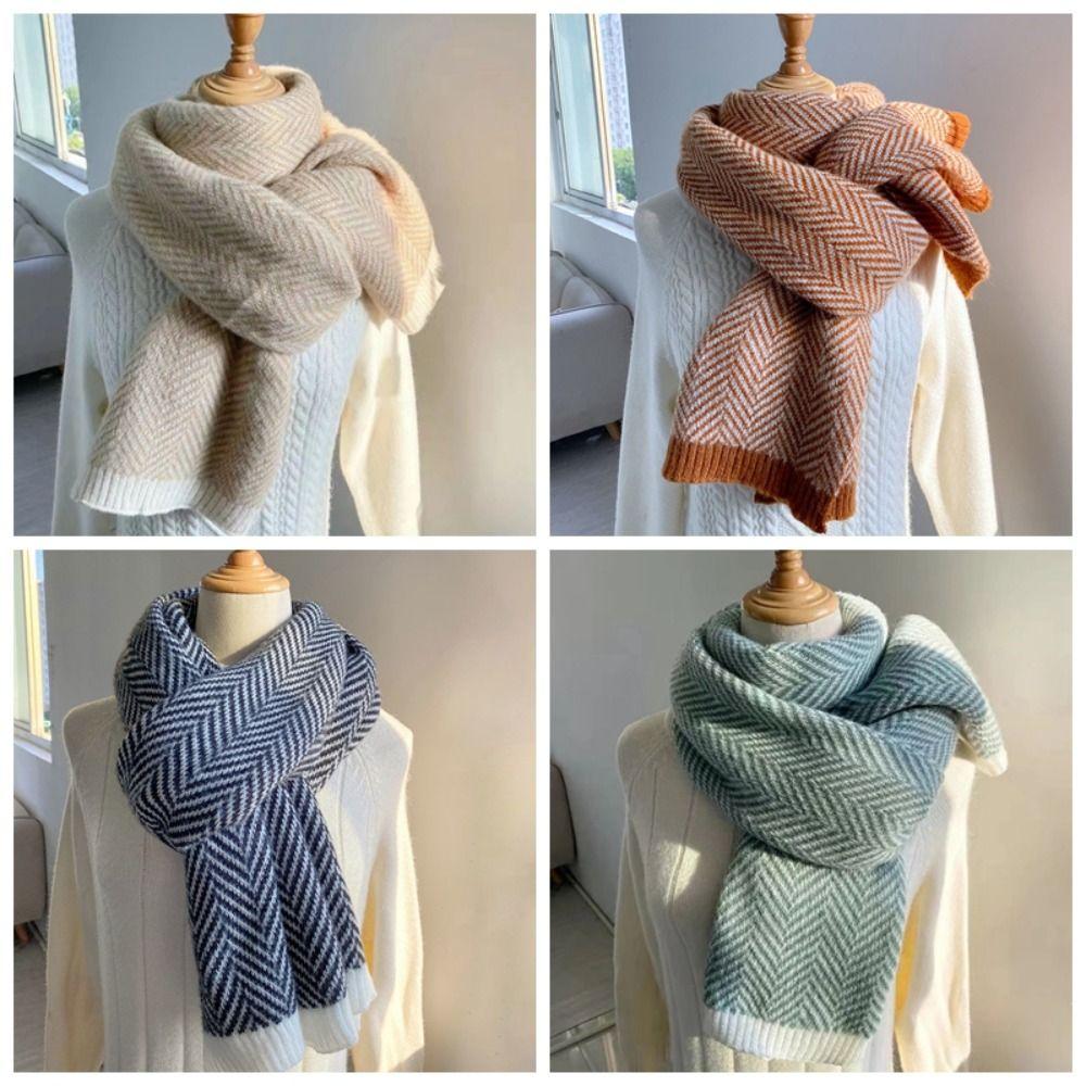 Thicken Winter Cashmere Scarves Plush Long Shawl Retro Imitate Cashmere Wool Scarf Autumn Winter