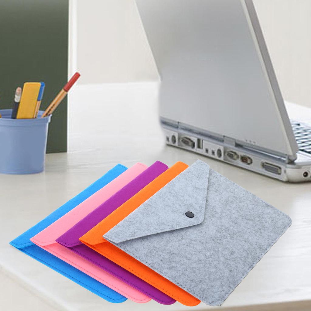 Felt File Folder Durable Briefcase Document Bag Paper File Folder Portfolio Case Letter Envelope Handbag Button Closure