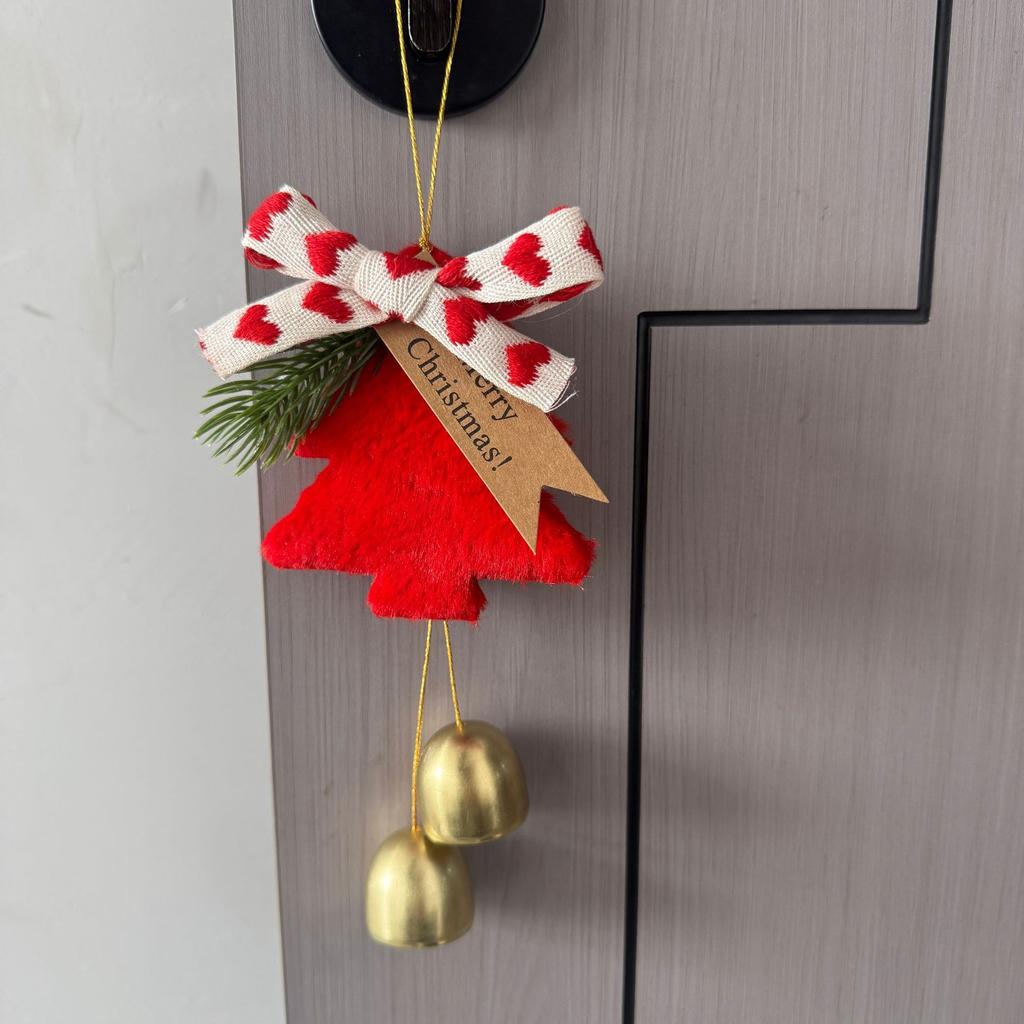 Christmas Plush Bell Pendant, Xmas Tree Hanging Decor, Door Car Wall Holiday Ornament Gift
