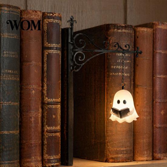 Indoor Accent Lighting for Nooks Ghost Bookshelf Light, Decorative Retro Lantern Library Decor, Warm LED Dark Academic Room Decor Reading Lamp
