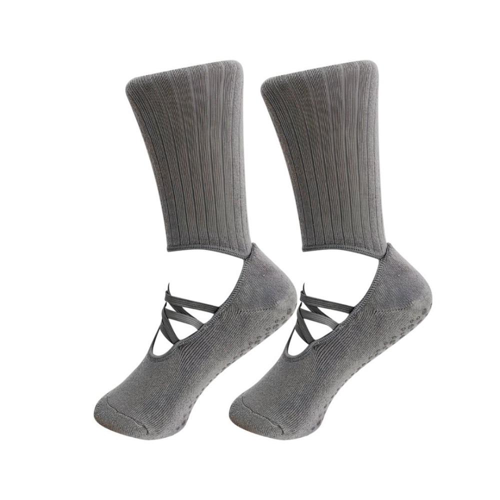 Breathable Fabric Grip Pilates Socks Mid Tube Length Harajuku Street Socks  Casual Wear
