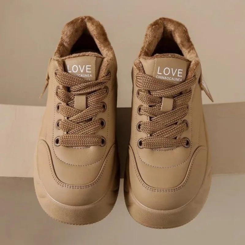 Shoes Woman 2024 Round Toe Platform Autumn Casual Female Sneakers Shallow Mouth New Creepers Small Fall Sports Winter