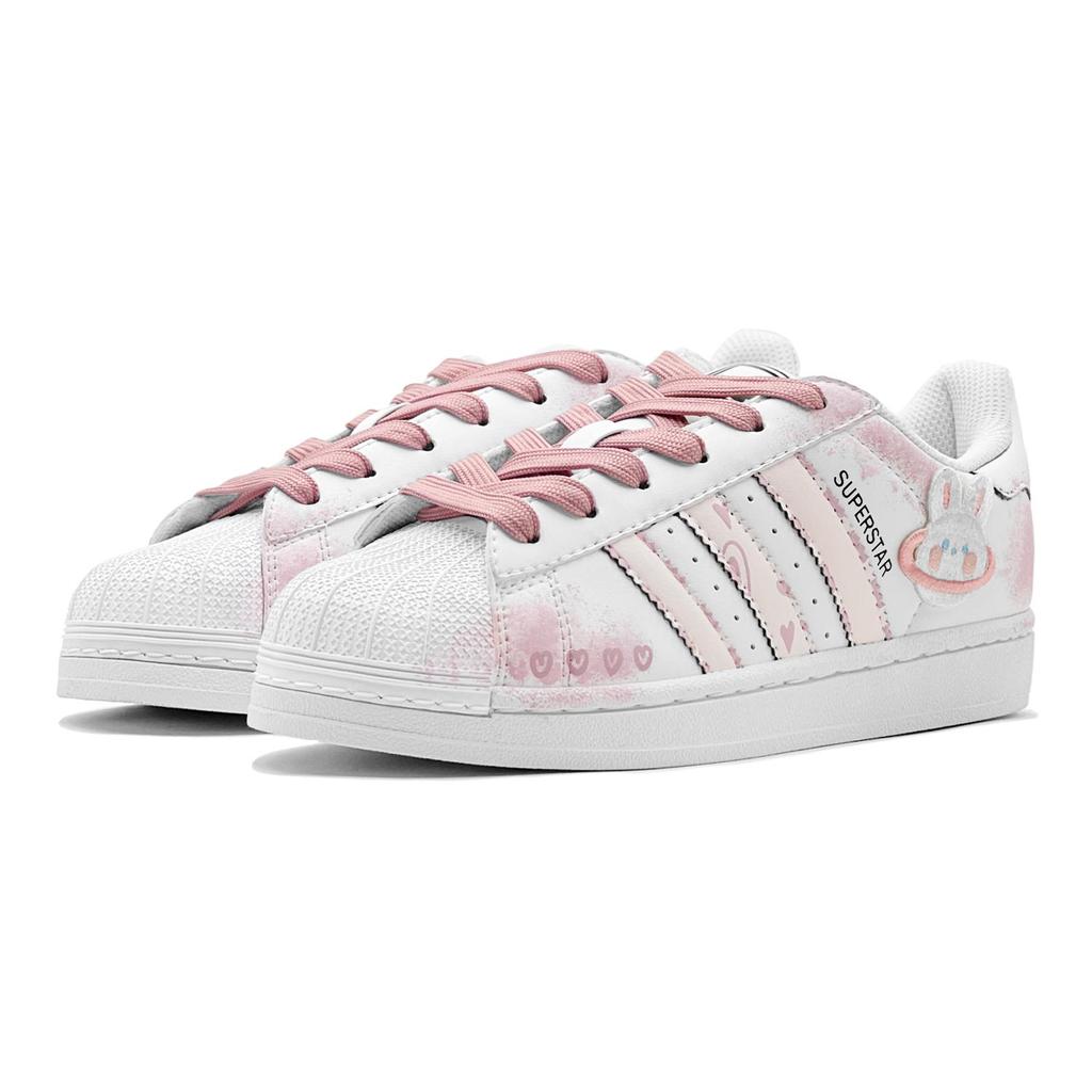 adidas Originals Superstar 2 Розовая Планета Кролик Низкие Повседневные Скейтбордические Кроссовки Унисекс Розовый Белый IH8659(TeamS2-S-BOX)