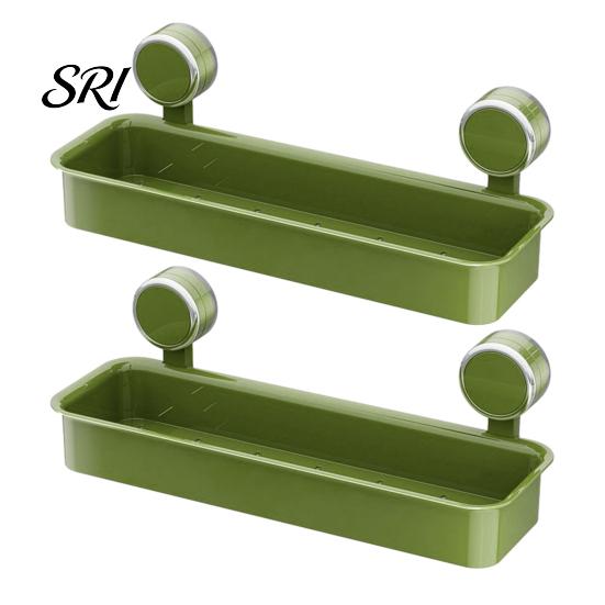 Bathroom Storage Organizer Rack with Suction Cup No-Drill Design Strong Toiletry Basket Load-Bearing Non-Slip Wall for Kitchen Damage-free