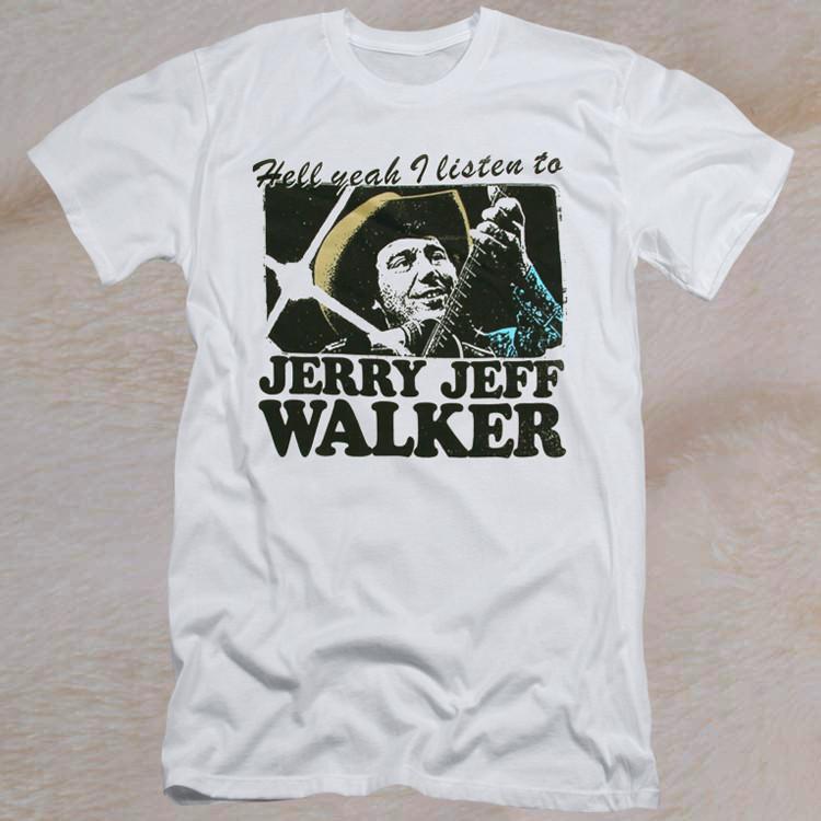Винтажная белая футболка унисекс Jerry Jeff Walker Hell Yeah I Listen To 90s