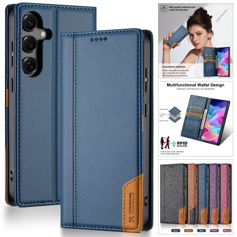 Магнитный противокражный чехол-кошелек из кожи с кисточкой для Samsung Galaxy A17 A56 A36 A16 A55 A35 A15 A54 A34 A14 A13 A53 Note 20