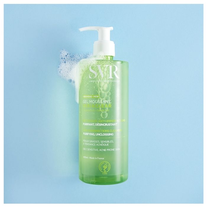 Gel Moussant - SVR - Sebiaclear - 400ml - Non comédogène - Peaux mixtes à grasses