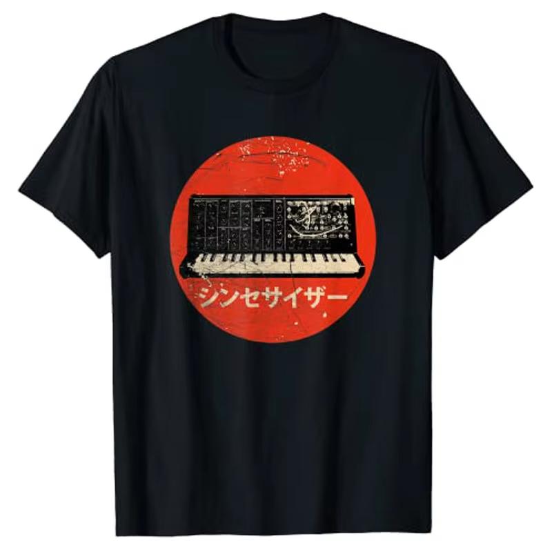 Аналоговый Винтажный Синтезатор Футболка Acid Nerd Synth 80-х Японский Аналоговый Ретро Футболка Топы Для Любителя Музыки Подарки для Женщин